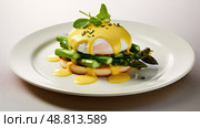 poached green eggs ai generated. Стоковое AI-изображение, AI-художник Vectorwin / Фотобанк Лори