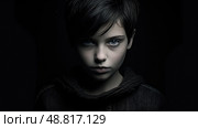 defiance black and white girl ai generated. Стоковое AI-изображение, AI-художник Vectorwin / Фотобанк Лори