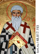 Икона Андрей Критский в алтаре Казанского собора в Шамордино (2006 год). Редакционное фото, фотограф Дмитрий Неумоин / Фотобанк Лори
