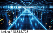 infrastructure data center network ai generated. Стоковое AI-изображение, AI-художник Vectorwin / Фотобанк Лори