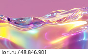 Colorful liquid waves reflect light in a vibrant display of hues and textures, creating an abstract visual experience in a warm atmosphere. Стоковое AI-изображение, AI-художник Сергей Толмачёв / Фотобанк Лори
