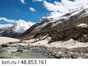 Panoramic view of Baksan river. Стоковое фото, фотограф Юлия Белоусова / Фотобанк Лори