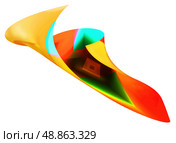 Twisted abstract geometric colorful plane isolated on background. Graphic design element. Illustration. Стоковая иллюстрация, иллюстратор Бузмакова Светлана / Фотобанк Лори
