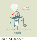 cook holding ladle. Стоковая иллюстрация, агентство Ingram Publishing / Фотобанк Лори