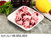 Marinated baby octopus snack appetizer. Стоковое фото, фотограф Андрей Старостин / Фотобанк Лори