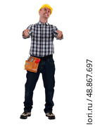 Angry builder. Стоковое фото, агентство Ingram Publishing / Фотобанк Лори