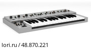 gray synthesizer isolated on white background. Стоковое фото, агентство Ingram Publishing / Фотобанк Лори