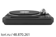 black turntable isolated on white background. Стоковое фото, агентство Ingram Publishing / Фотобанк Лори