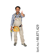 Tradesman giving the thumb&rsquo;s up. Стоковое фото, агентство Ingram Publishing / Фотобанк Лори