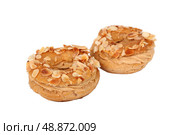 Paris Brest desserts isolated on white background. Стоковое фото, агентство Ingram Publishing / Фотобанк Лори