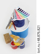 Paint, swatches and brushes. Стоковое фото, агентство Ingram Publishing / Фотобанк Лори
