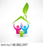 Ecological house and family icon. Стоковая иллюстрация, агентство Ingram Publishing / Фотобанк Лори