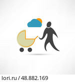 father with sidecar in good weather icon. Стоковая иллюстрация, агентство Ingram Publishing / Фотобанк Лори