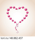 Vector background with heart of bead for Valentine&rsquo;s day. Стоковая иллюстрация, агентство Ingram Publishing / Фотобанк Лори