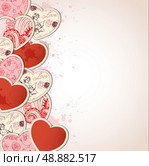 Decorative vector background with hearts for Valentine&rsquo;s day. Стоковая иллюстрация, агентство Ingram Publishing / Фотобанк Лори