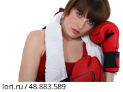 A female boxer. Стоковое фото, агентство Ingram Publishing / Фотобанк Лори