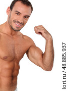 Portrait of muscular man. Стоковое фото, агентство Ingram Publishing / Фотобанк Лори