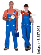 A team of painters. Стоковое фото, агентство Ingram Publishing / Фотобанк Лори