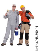 Friendly tradesmen. Стоковое фото, агентство Ingram Publishing / Фотобанк Лори