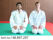 judoka on tatami. Стоковое фото, агентство Ingram Publishing / Фотобанк Лори