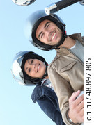 couple of bikers on a ride. Стоковое фото, агентство Ingram Publishing / Фотобанк Лори