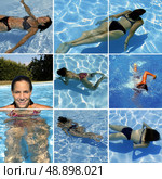 young woman in the swimming pool. Стоковое фото, агентство Ingram Publishing / Фотобанк Лори