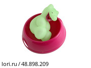 Squeaky toy in dog bowl. Стоковое фото, агентство Ingram Publishing / Фотобанк Лори