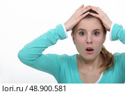 Woman in shock. Стоковое фото, агентство Ingram Publishing / Фотобанк Лори