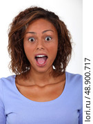 Woman open mouthed in surprise. Стоковое фото, агентство Ingram Publishing / Фотобанк Лори