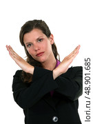 Businesswoman making cross gesture. Стоковое фото, агентство Ingram Publishing / Фотобанк Лори