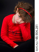 A sad little girl. Стоковое фото, агентство Ingram Publishing / Фотобанк Лори
