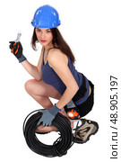 Portrait of a sexy tradeswoman. Стоковое фото, агентство Ingram Publishing / Фотобанк Лори