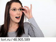 Amazed women with glasses. Стоковое фото, агентство Ingram Publishing / Фотобанк Лори