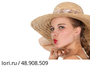 Woman blowing kiss. Стоковое фото, агентство Ingram Publishing / Фотобанк Лори