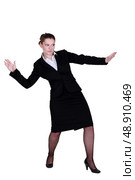 Businesswoman pretending to surf. Стоковое фото, агентство Ingram Publishing / Фотобанк Лори