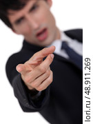 Angry man pointing. Стоковое фото, агентство Ingram Publishing / Фотобанк Лори