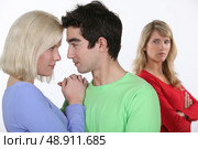 Woman jealous of couple. Стоковое фото, агентство Ingram Publishing / Фотобанк Лори