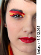 Spanish soccer supporter. Стоковое фото, агентство Ingram Publishing / Фотобанк Лори