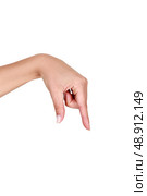 Hand pointing downwards. Стоковое фото, агентство Ingram Publishing / Фотобанк Лори