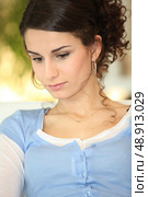 Woman deep in thought. Стоковое фото, агентство Ingram Publishing / Фотобанк Лори