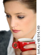 Woman holing cup of espresso. Стоковое фото, агентство Ingram Publishing / Фотобанк Лори