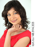 Portrait of flirtatious woman. Стоковое фото, агентство Ingram Publishing / Фотобанк Лори
