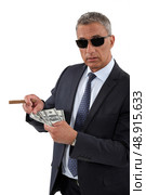 Businessman with a cigar. Стоковое фото, агентство Ingram Publishing / Фотобанк Лори