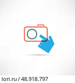 Camera and hand grunge icon. Стоковая иллюстрация, агентство Ingram Publishing / Фотобанк Лори