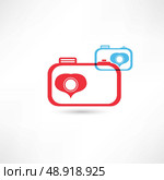 Red and blue nice cameras icon. Стоковая иллюстрация, агентство Ingram Publishing / Фотобанк Лори