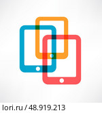 Three colored ipads. Стоковая иллюстрация, агентство Ingram Publishing / Фотобанк Лори