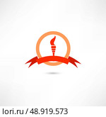 torch in a circle with red tape. Стоковая иллюстрация, агентство Ingram Publishing / Фотобанк Лори