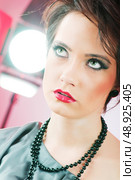 Fashion beauty concept with girl in studio. Стоковое фото, агентство Ingram Publishing / Фотобанк Лори