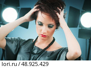Fashion beauty concept with girl in studio. Стоковое фото, агентство Ingram Publishing / Фотобанк Лори