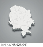 3d isometric map of Northern Savonia is a region of Finland. Стоковая иллюстрация, иллюстратор Максим Гребешков / Фотобанк Лори
